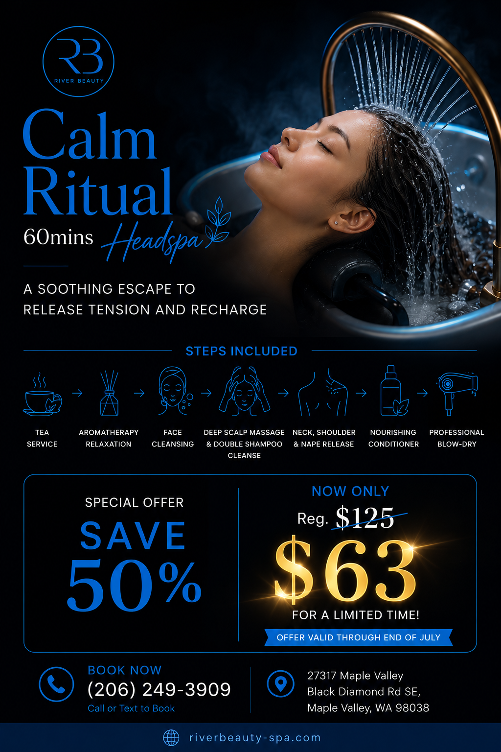 Calm Ritual 60min Headspa — Save 50%, now $63
